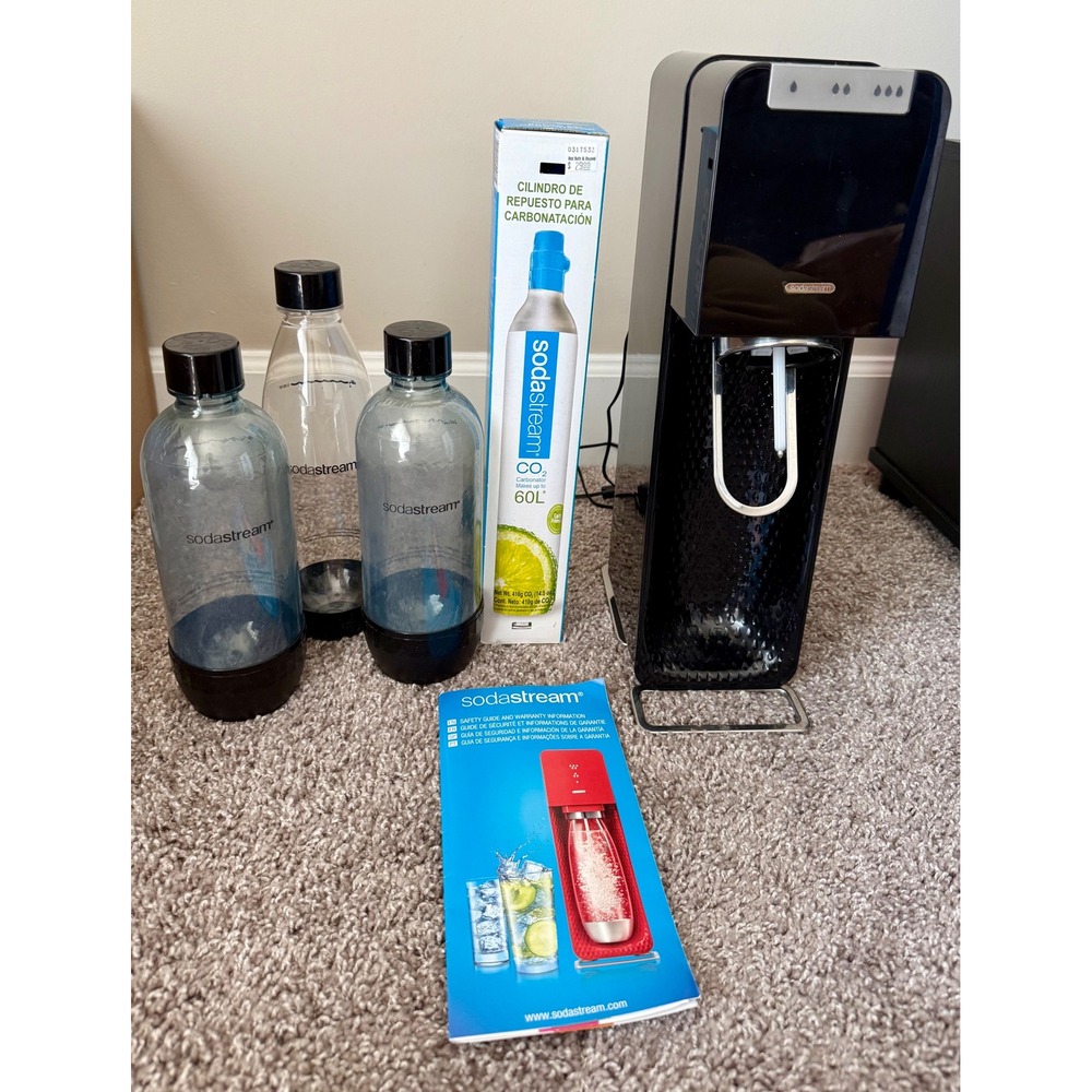 SodaStream Source Sparkling Water Maker Black Bundle 3 Bottles 60L CO2 WORKS